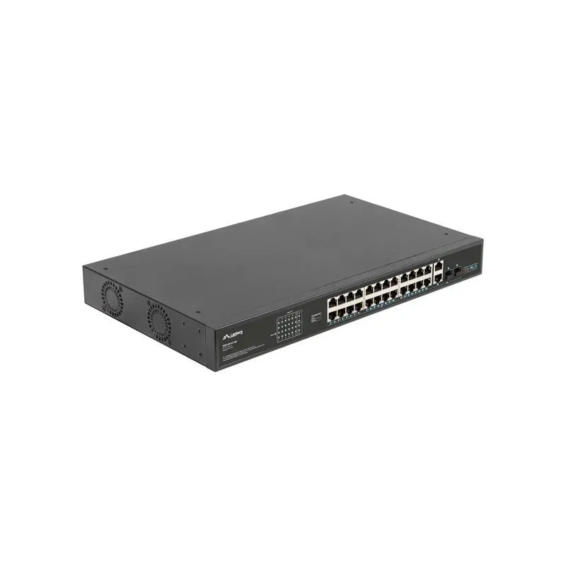 Switch niezarządzalny Lanberg 24x 100Mb PoE+/2x Combo Rack 19" Gigabit