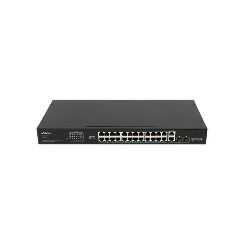 Switch niezarządzalny Lanberg 24x 100Mb PoE+/2x Combo Rack 19" Gigabit