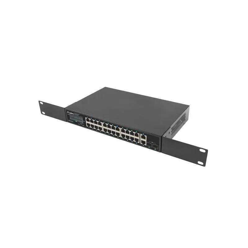 Switch niezarządzalny Lanberg 24x 1Gb PoE+/2x Gb 2x SFP Rack 19" Gigabit