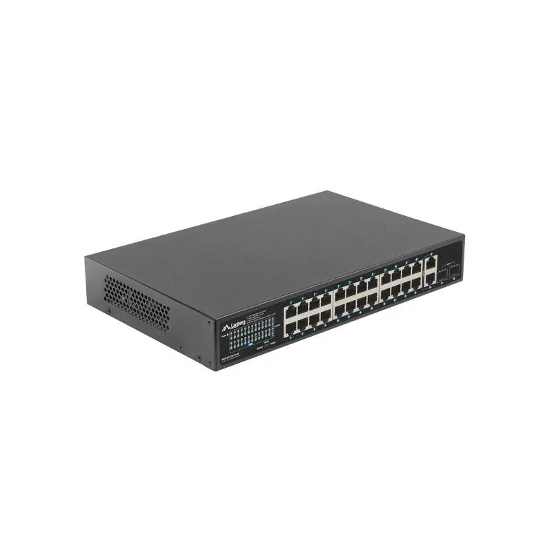 Switch niezarządzalny Lanberg 24x 1Gb PoE+/2x Gb 2x SFP Rack 19" Gigabit