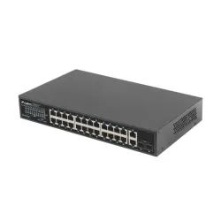 Switch niezarządzalny Lanberg 24x 1Gb PoE+/2x Gb 2x SFP Rack 19" Gigabit
