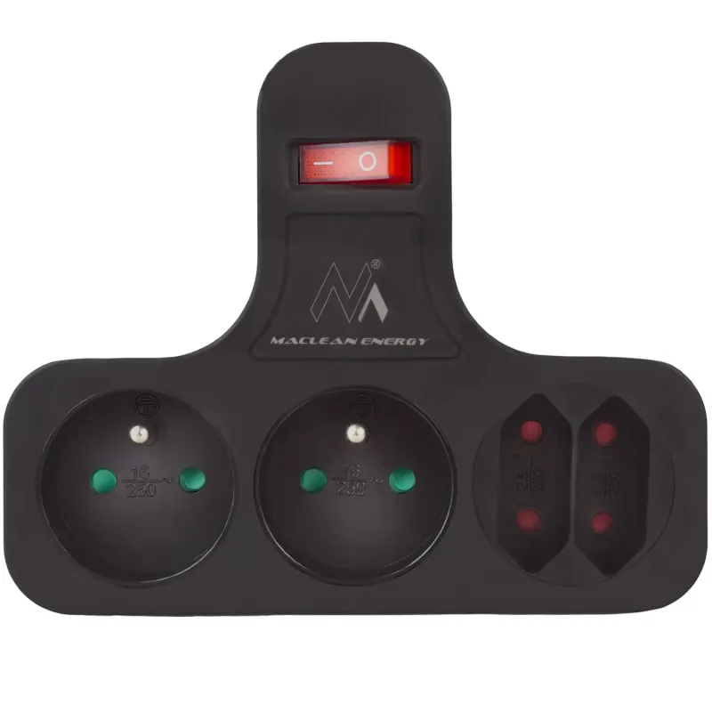 Gniazdko prądowe Maclean MCE224 E/B, poczwórne z | PartsPC.pl