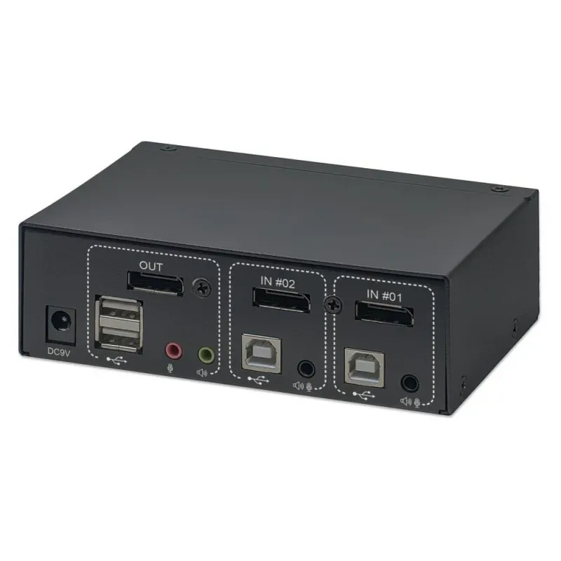 Przełącznik KVM Manhattan HDMI / USB 2x1 Dual-Monitor Video 4K*30Hz