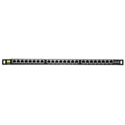 Patch panel 19'' Netrack 24-porty kat. 5e FTP, 0,5U z półką