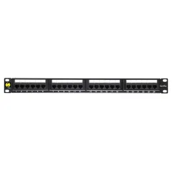 Patch panel RACK 19" 1U, 24 porty kat. 5e UTP, Netrack, czarny