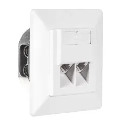 Gniazdo podtynkowe kompletne 2xRJ45 8p8c UTP Cat6 Netrack