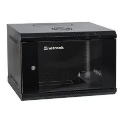 Szafa wisząca RACK 19" 6U, 400mm, Netrack ECO-Line, czarna, drzwi