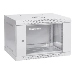 Szafa wisząca RACK 19" 6U, 400mm, Netrack ECO-Line, szara, drzwi