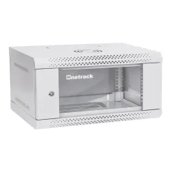 Szafa wisząca RACK 19" 4U, 400mm, Netrack ECO-Line, szara, drzwi