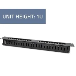 Organizer kabli QOLTEC do szaf RACK 19" | 24 porty | 1U