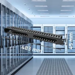 Organizer kabli QOLTEC do szaf RACK 19" | 24 porty | 1U