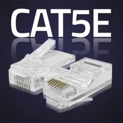 Wtyk QOLTEC przelotowy złącze RJ45 | CAT5e | UTP | Pass Through | Pozłacane