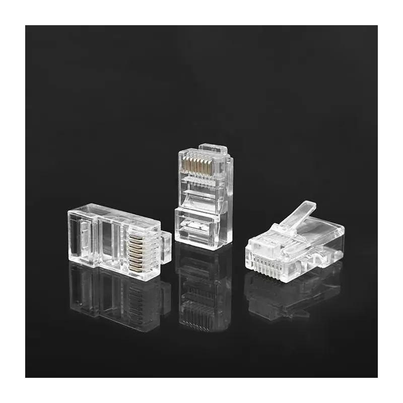 Wtyk QOLTEC przelotowy złącze RJ45 | CAT5e | UTP | Pass Through | Pozłacane