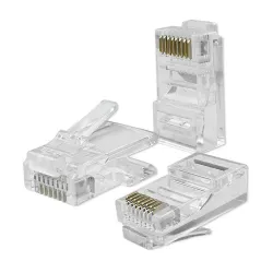 Wtyk QOLTEC przelotowy złącze RJ45 | CAT6 | UTP | Pass Through | Pozłacane