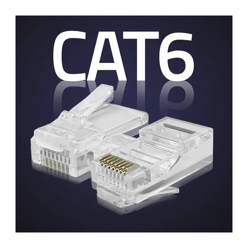 Wtyk QOLTEC przelotowy złącze RJ45 | CAT6 | UTP | Pass Through | Pozłacane