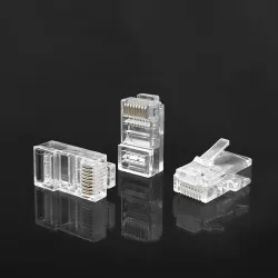 Wtyk QOLTEC przelotowy złącze RJ45 | CAT6 | UTP | Pass Through | Pozłacane