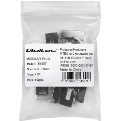 Wtyk QOLTEC złącze modularne RJ45 | CAT6 | FTP | Pozłacane styki | 10 sztuk