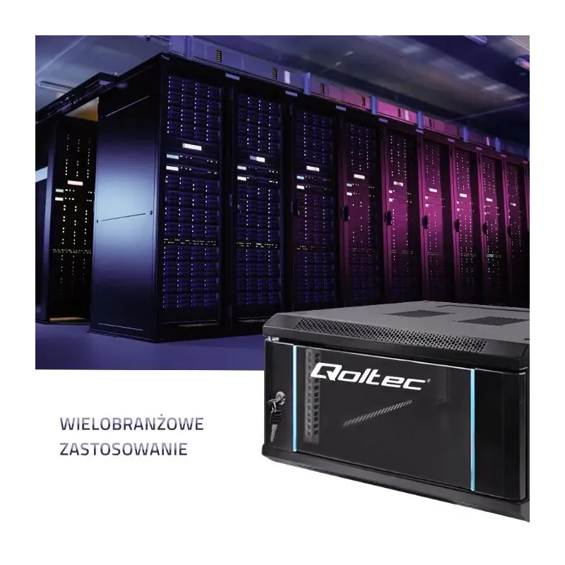 Szafa RACK Qoltec 19" | 6U | 450x600x370 | Czarna | Wisząca