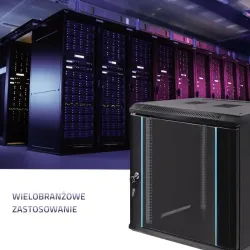 Szafa RACK Qoltec 19" | 12U | 450x600x635 | Czarna | Wisząca