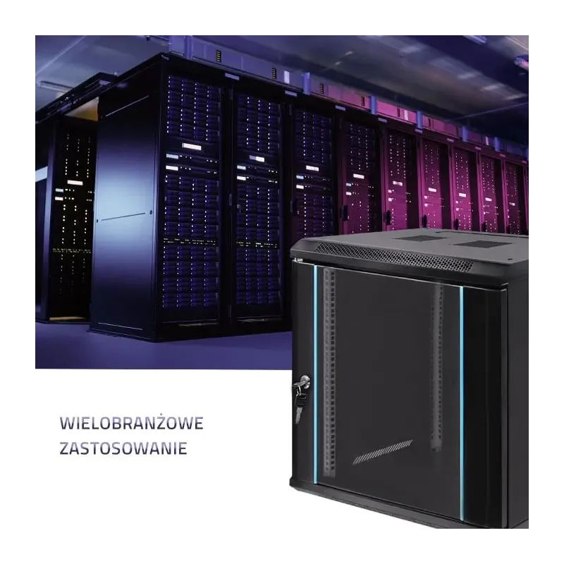 Szafa RACK Qoltec 19" | 12U | 450x600x635 | Czarna | Wisząca