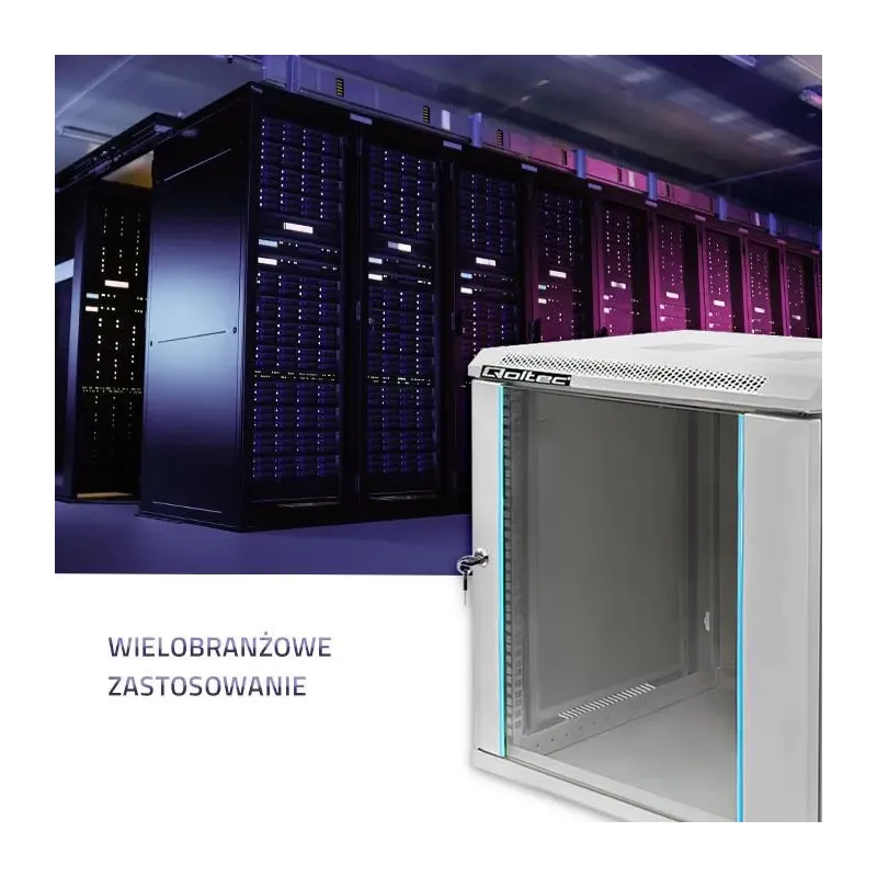 Szafa RACK Qoltec 19" | 12U | 600x635x450 | Szara | Wisząca