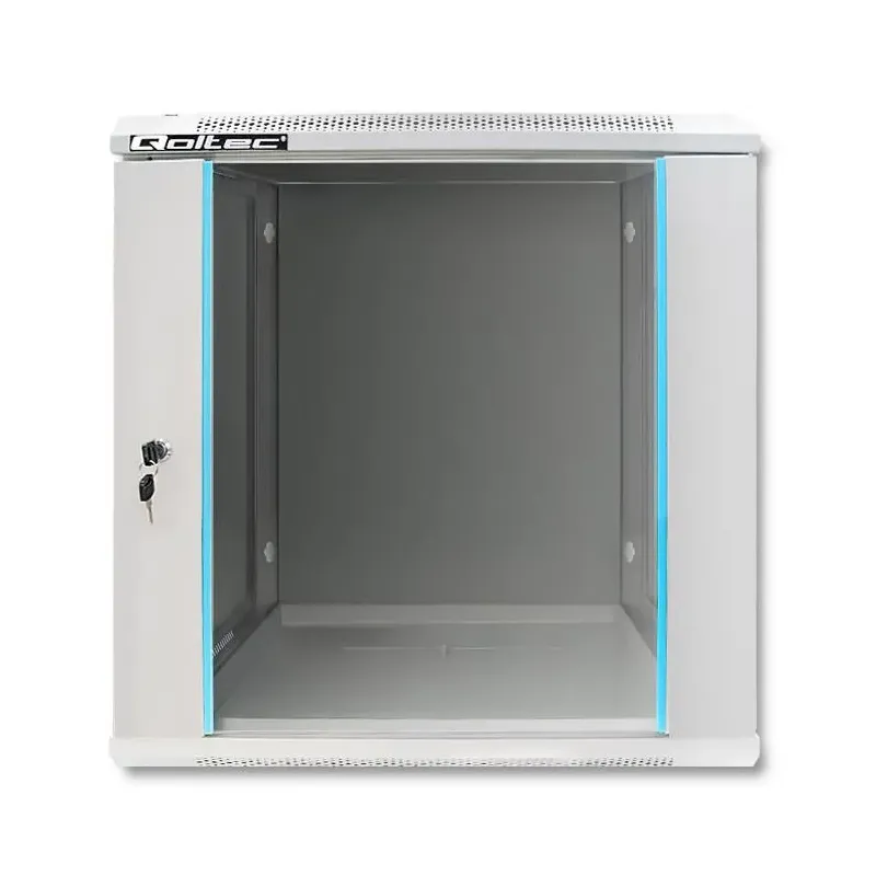 Szafa RACK Qoltec 19" | 12U | 600x635x450 | Szara | Wisząca
