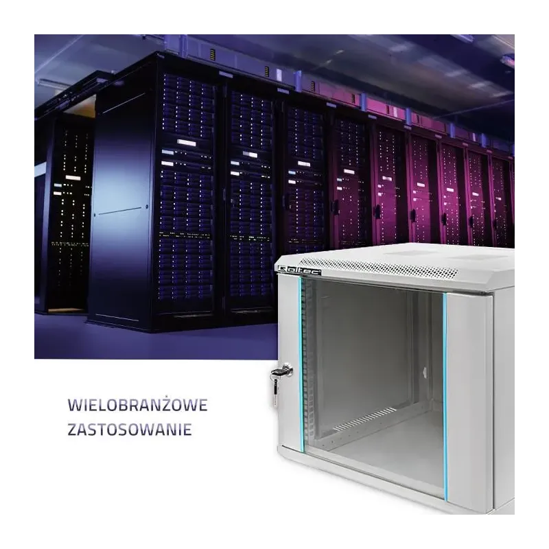 Szafa RACK Qoltec 19" | 9U | 600x600x500 | Szara | Wisząca