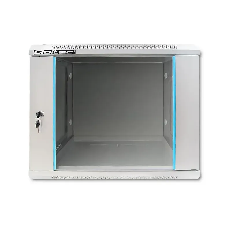 Szafa RACK Qoltec 19" | 9U | 600x600x500 | Szara | Wisząca