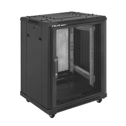 Szafa RACK Qoltec 19" | 15U | 600x600x855 | Perforowane drzwi | Stalowa