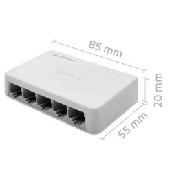 Switch niezarządzalny Qoltec przełącznik sieciowy 5 x port RJ45 | 1000Mbps