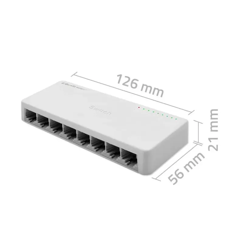 Switch niezarządzalny Qoltec przełącznik sieciowy 8 x port RJ45 | 1000Mbps