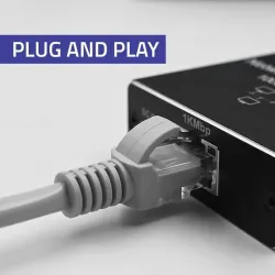 Switch niezarządzalny Qoltec mini rozdzielacz splitter 1x2 port RJ45 |