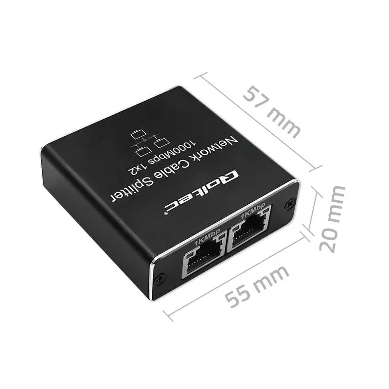 Switch niezarządzalny Qoltec mini rozdzielacz splitter 1x2 port RJ45 |