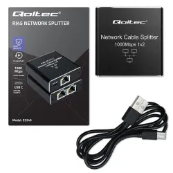 Switch niezarządzalny Qoltec mini rozdzielacz splitter 1x2 port RJ45 |