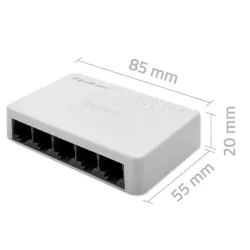 Switch niezarządzalny Qoltec przełącznik sieciowy 5 x port RJ45 | 100Mbps |