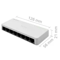 Switch niezarządzalny Qoltec przełącznik sieciowy 8 x port RJ45 | 100Mbps |