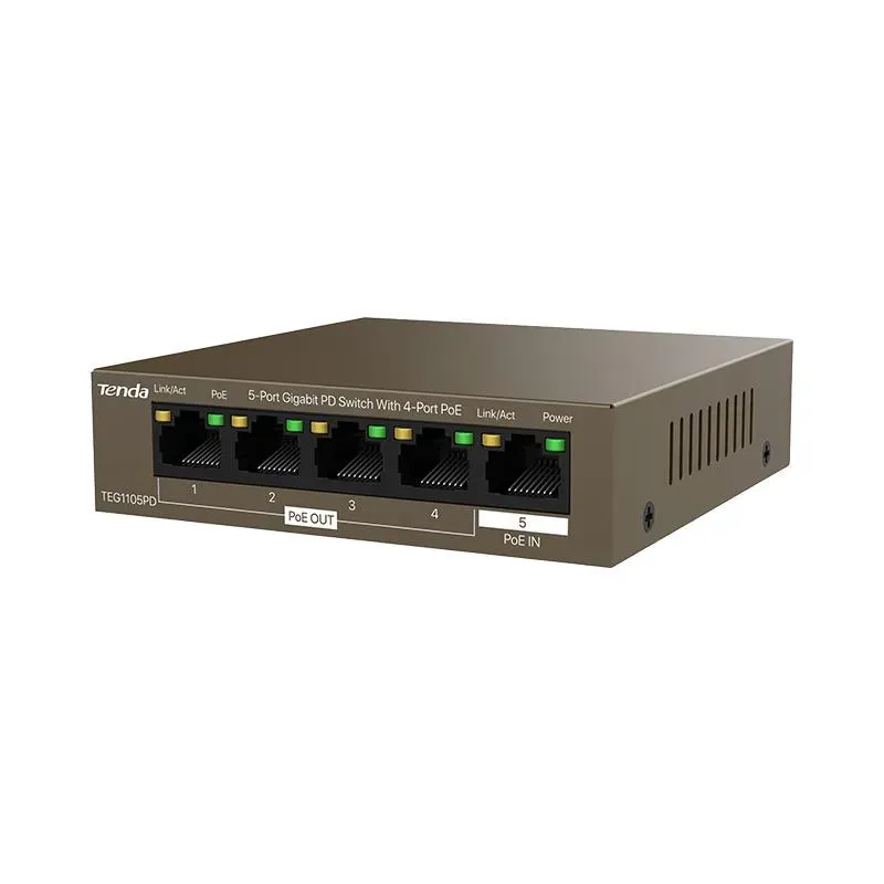 Switch niezarządzalny Tenda TEG1105PD 5-port 1GbE PoE