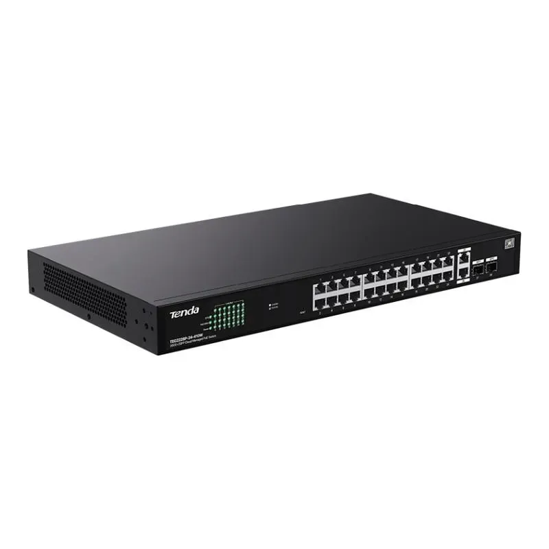 Switch zarządzalny Tenda TEG2228P-24-410W 26x1GbE + 2SFP PoE 410W