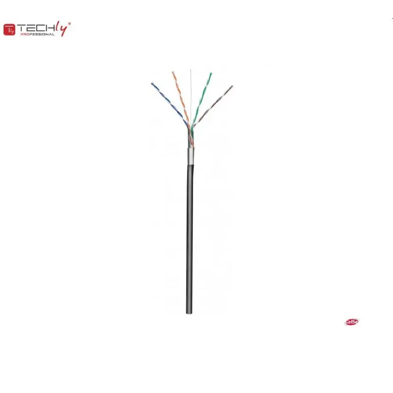 Kabel instalacyjny TechlyPro skrętka Cat5e F/UTP drut CCA zewnętrzna 305m,