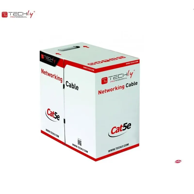 Kabel instalacyjny TechlyPro skrętka Cat5e UTP 4x2 drut CCA 305m, szary