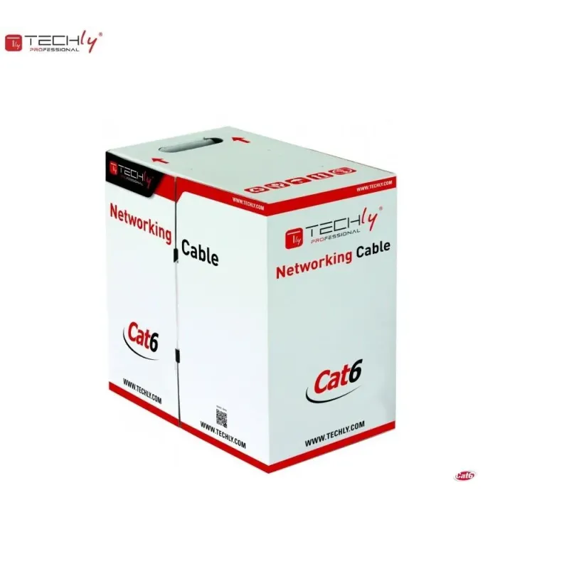 Kabel instalacyjny TechlyPro skrętka Cat6 UTP 4x2 drut CCA 305m, szary