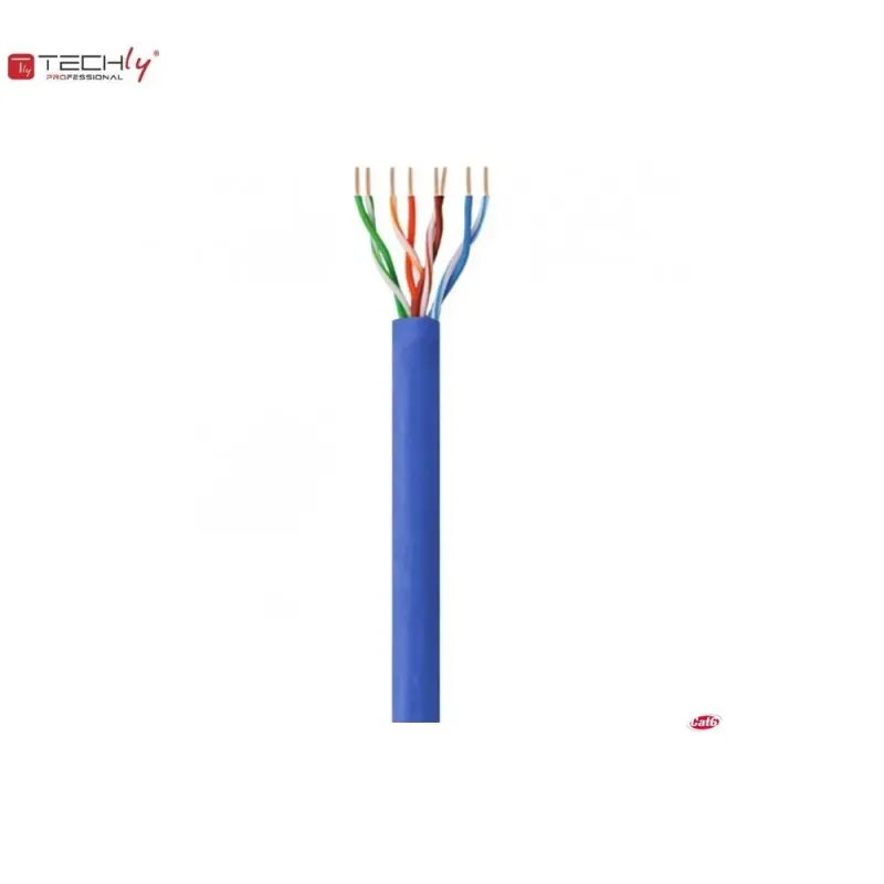 Kabel instalacyjny TechlyPro skrętka Cat6 UTP 4x2 drut CCA 305m, niebieski