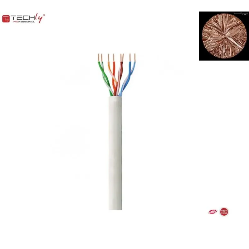 Kabel instalacyjny TechlyPro 100% miedź skrętka Cat5e UTP 4x2 linka 305m,
