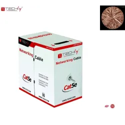 Kabel instalacyjny TechlyPro 100% miedź skrętka Cat5e UTP 4x2 linka 305m,