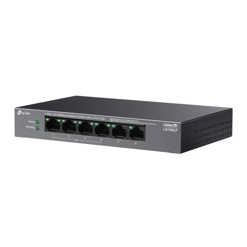 Switch niezarządzalny TP-Link LS106LP 6x100 4x PoE+ 41W