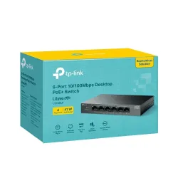 Switch niezarządzalny TP-Link LS106LP 6x100 4x PoE+ 41W