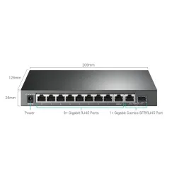 Switch zarządzalny TP-Link TL-SG1210MPE Easy Smart 9x10/100/1000 (8xPoE+),