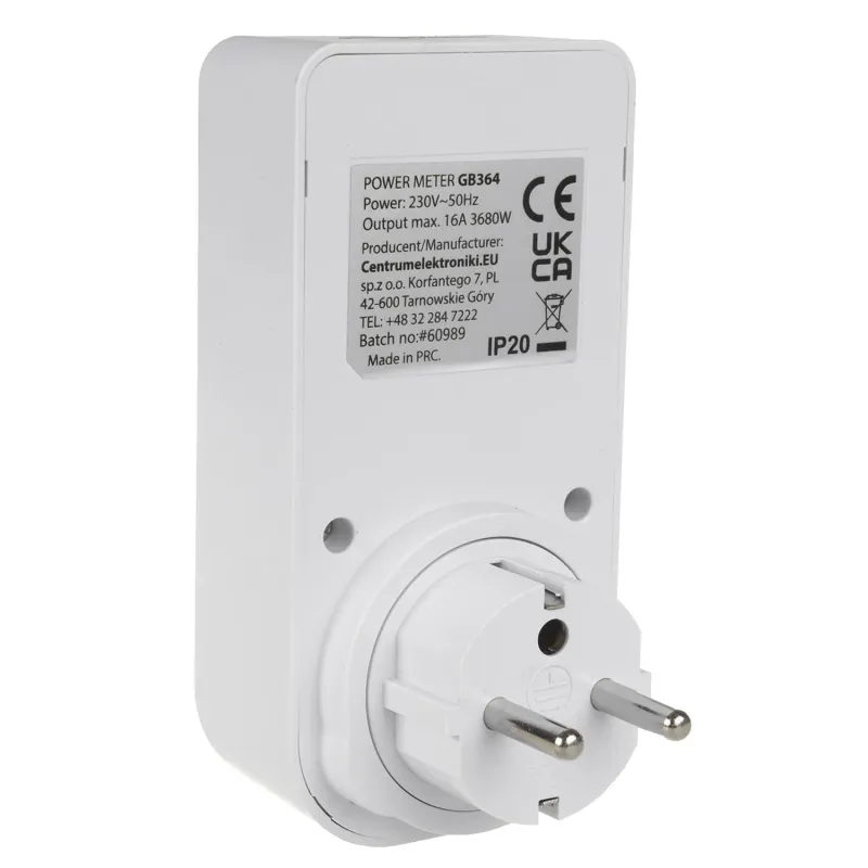 Miernik energii GreenBlue GB364 E, watomierz, typ E, 220-240V AC, 50Hz,
