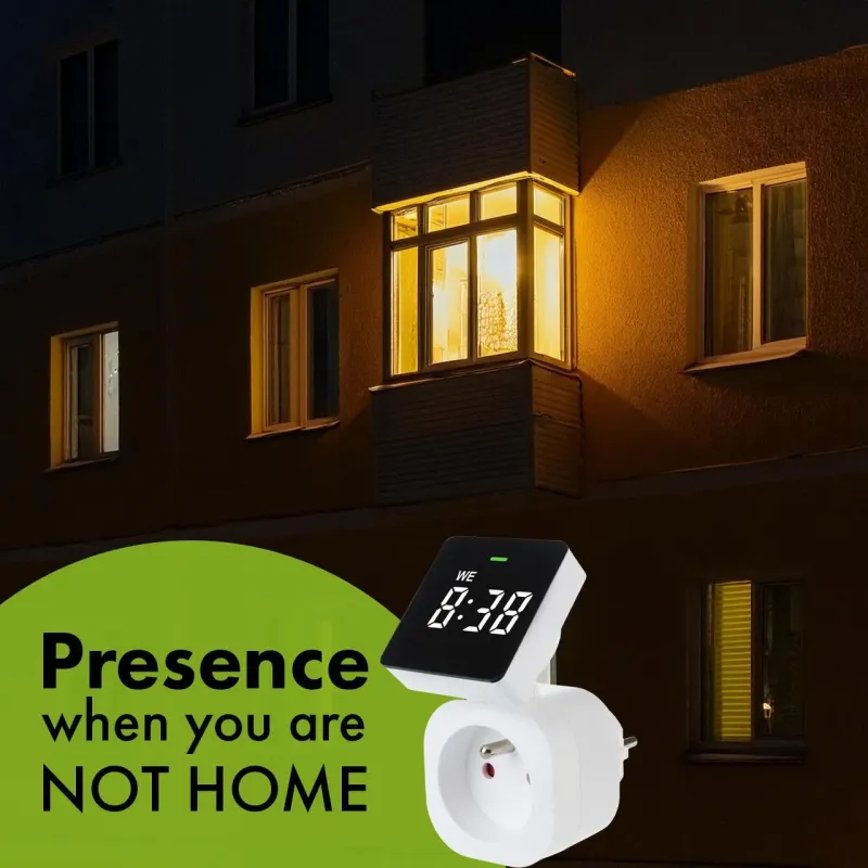 Włącznik czasowy - timer cyfrowy GreenBlue, max. obciążenie 16A, IP20,