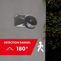 Czujnik ruchu PIR Maclean, na podczerwień, IP44, szary, zasięg 12m, max.